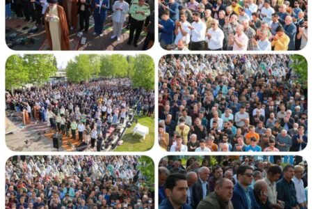  اقامه نماز باشکوه عید سعید فطر در بندر انزلی