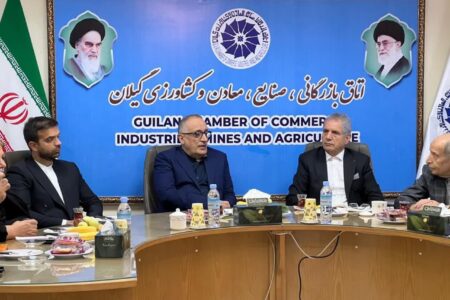 دیدار مدیرعامل بانک بین المللی چابهار با مهندس رضاییان ،رئیس اتاق بازرگانی،صنایع،معادن و کشاورزی استان گیلان
