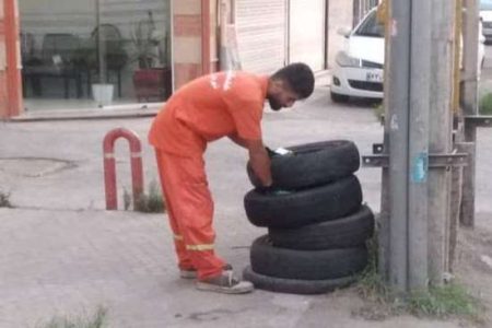 جمع‌آوری گسترده لاستیک‌های فرسوده برای مقابله با پشه آادس در شهرستان لنگرود